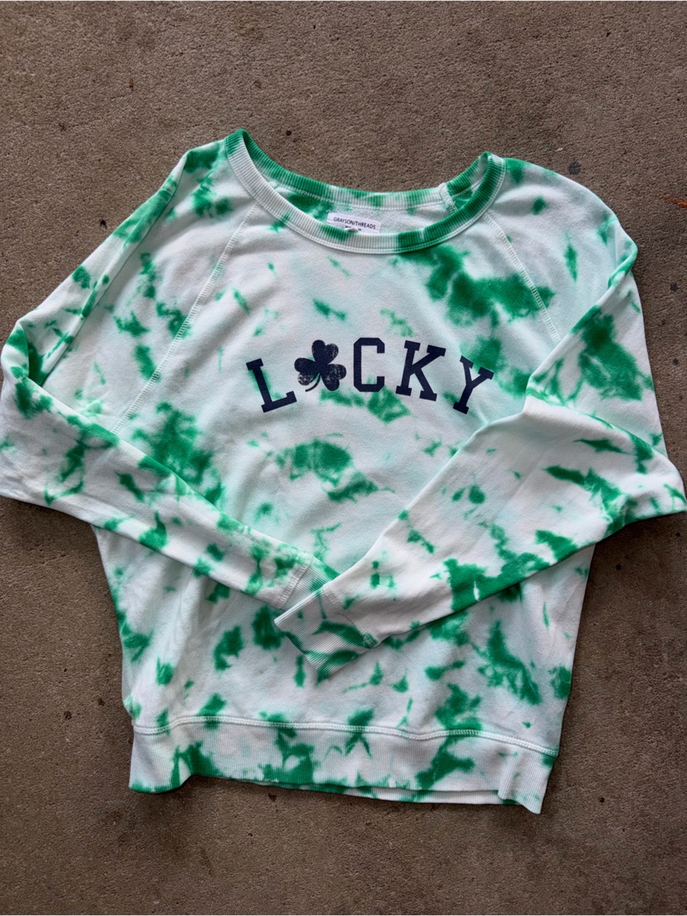 Grayson Threads Green and White Tie-Dye Sweatshirt